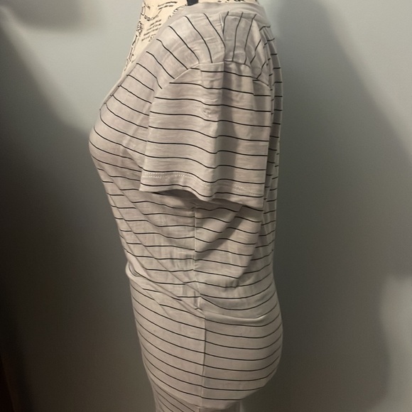 PrAna Dress Medium Rouched Black Striped - Picture 3 of 5